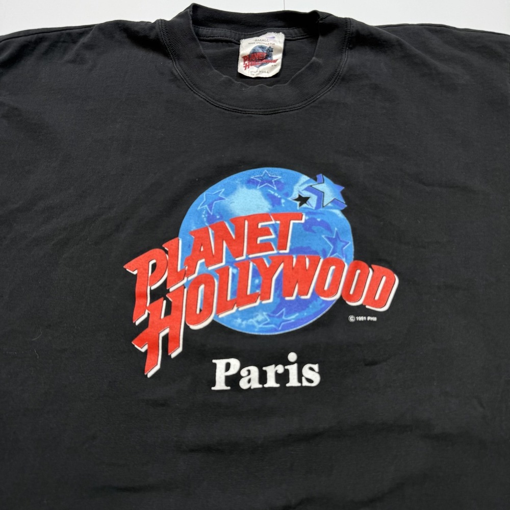 Vintage Planet Hollywood Paris Shirt Mens Small Black Restaurant Souvenir Tee‎ - Picture 3 of 6